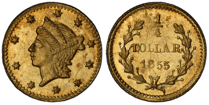 1855 Gold Quarter - BG-227