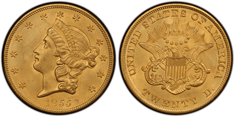 1855 Liberty Head Double Eagle