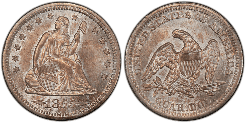 1855 (S) Seated Liberty Quarter