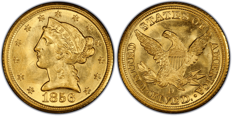 1856 (D) Liberty Head Half Eagle