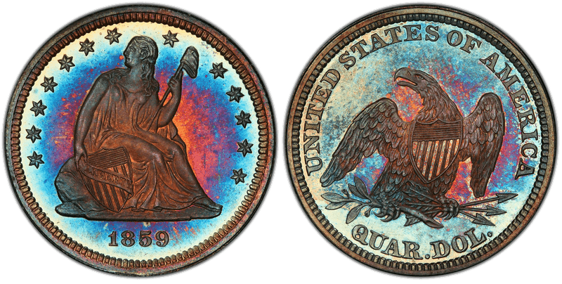 1859 Proof Seated Liberty Quarter
