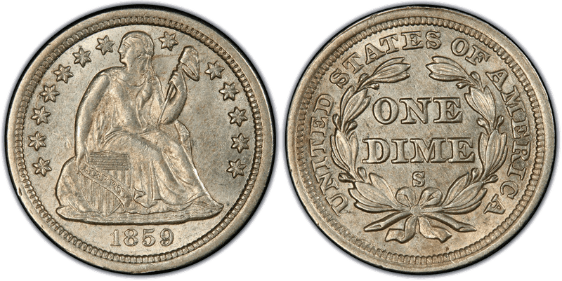 1859 (S) Seated Liberty Dime