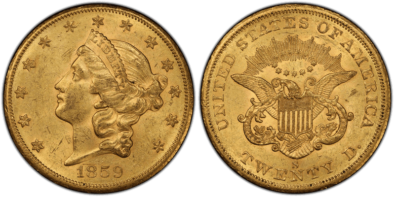 1859 (S) Liberty Head Double Eagle