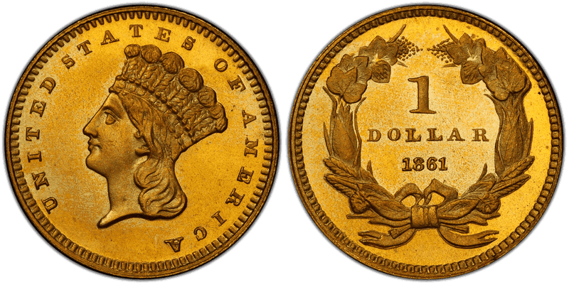 1861 Proof Liberty Gold Dollar