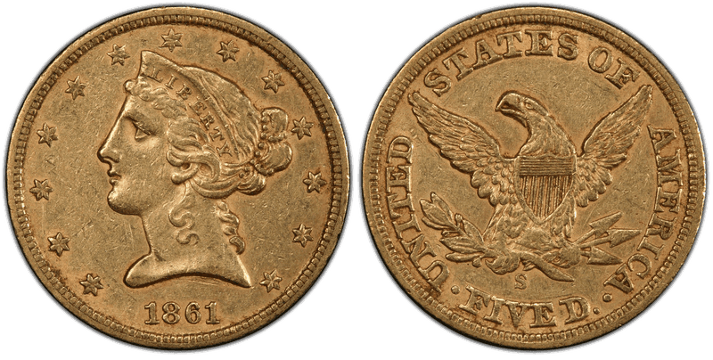 1861 (S) Liberty Head Half Eagle