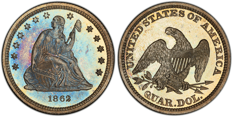 1862 Seated Liberty Quarter