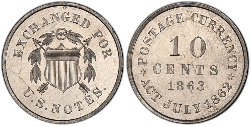 1863 Proof Dime Pattern - J-327