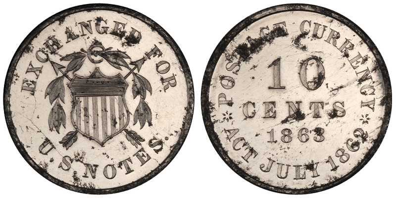 1863 Proof Dime Pattern - J-328