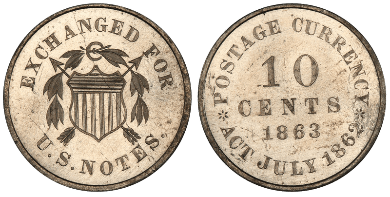 1863 Proof Dime Pattern - J-329