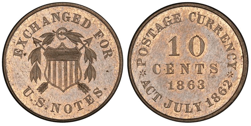 1863 Proof Dime Pattern - J-330a