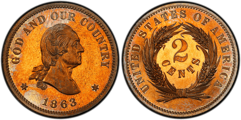 1863 Proof Two Cent Pattern - J-306