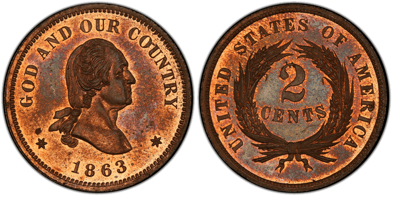 1863 Proof Two Cent Pattern - J-310