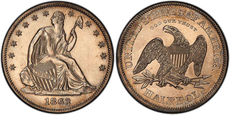 1863 Proof Half Dollar Pattern - J-340