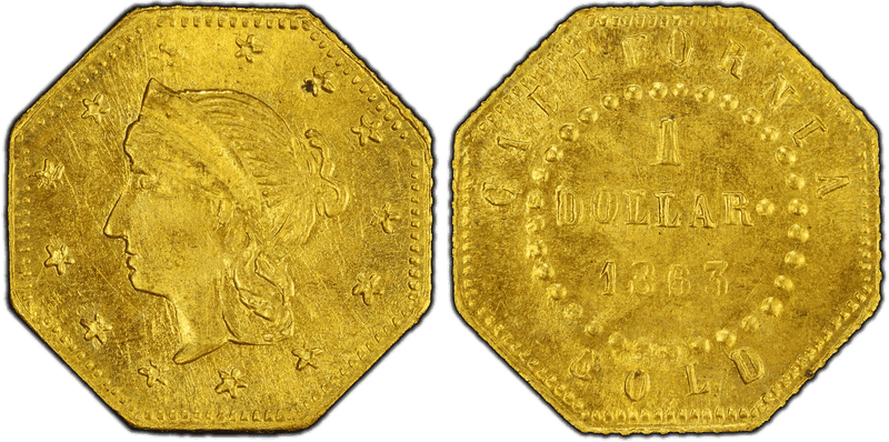 1863 Gold Dollar - BG-1307A, Restrike