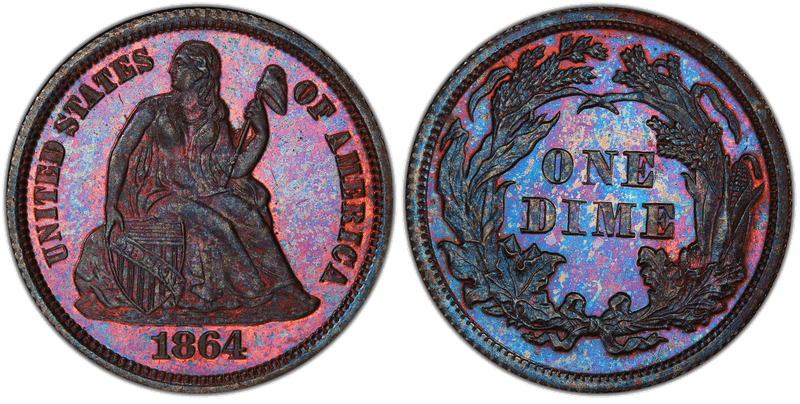 1864 Dime Patterns