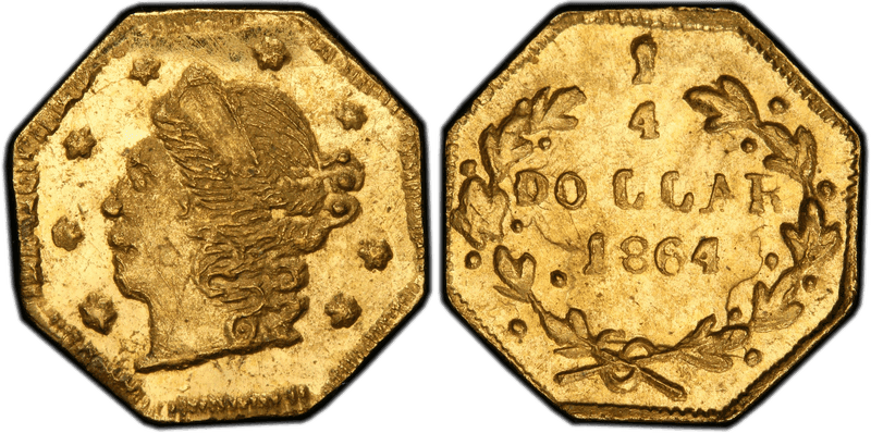 1864 Gold Quarter - BG-707