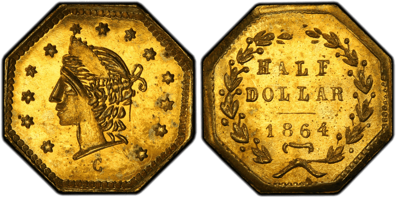 1864 Gold Half Dollar - BG-918