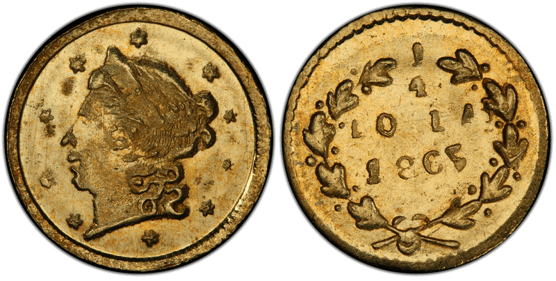 1865 Gold Quarter - BG-802
