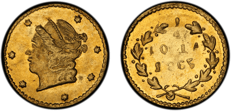 1865 Gold Quarter - BG-803