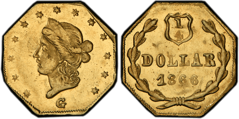 1866 Gold Quarter - BG-737