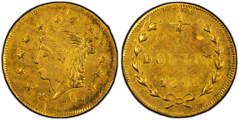 1866 Gold Quarter - BG-823