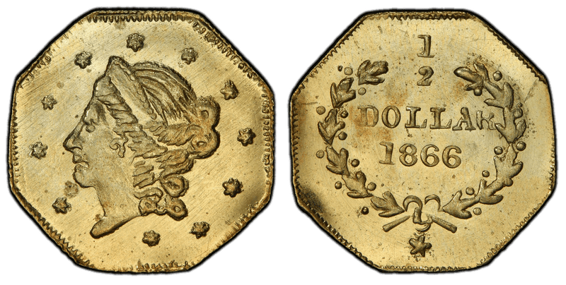 1866 Gold Half Dollar - BG-903