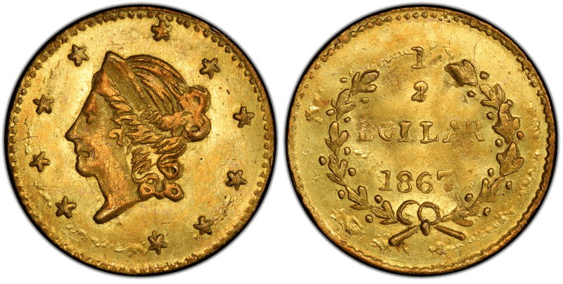 1867 Gold Half Dollar - BG-1007