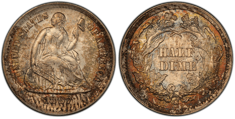 1867 (S) Seated Liberty Half Dime