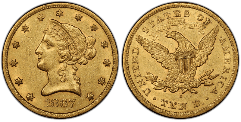 1867 (S) Liberty Head Eagle