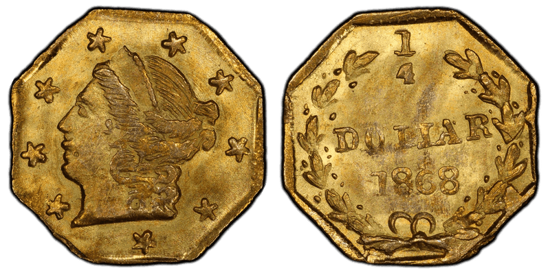 1868 Gold Quarter - BG-711