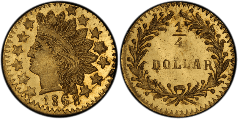 1868 Gold Quarter - BG-889