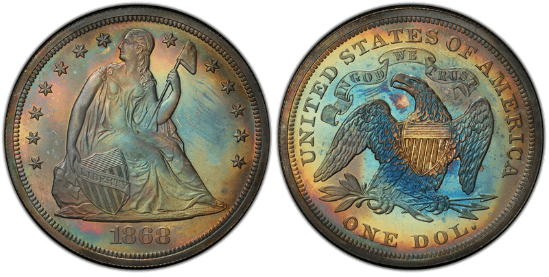 1868 Seated Liberty Dollar