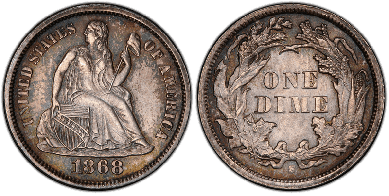 1868 (S) Seated Liberty Dime