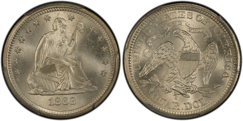 1868 (S) Seated Liberty Quarter