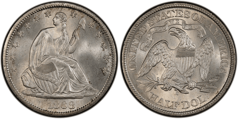 1868 (S) Seated Liberty Half Dollar