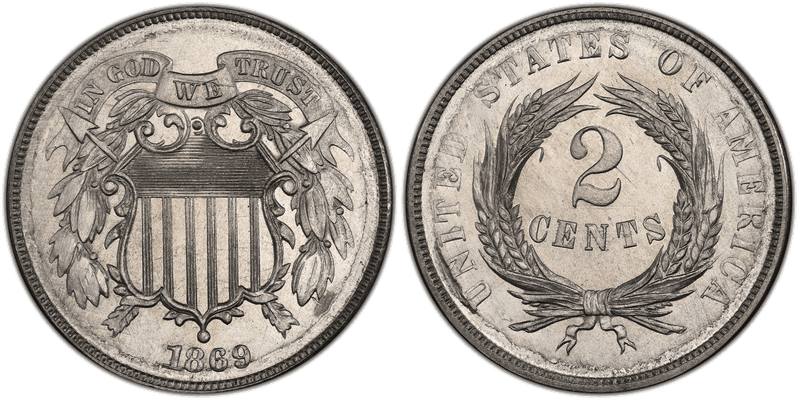 1869 Proof Two Cent Pattern - J-674