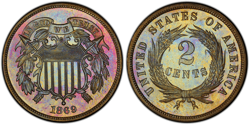 1869 Two Cent Piece