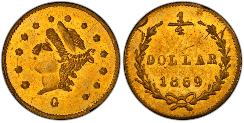 1869 Gold Quarter - BG-829