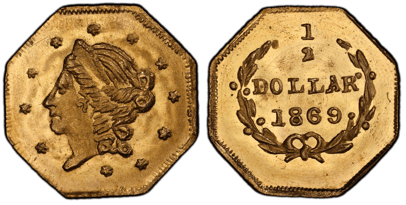 1869 Gold Half Dollar - BG-907