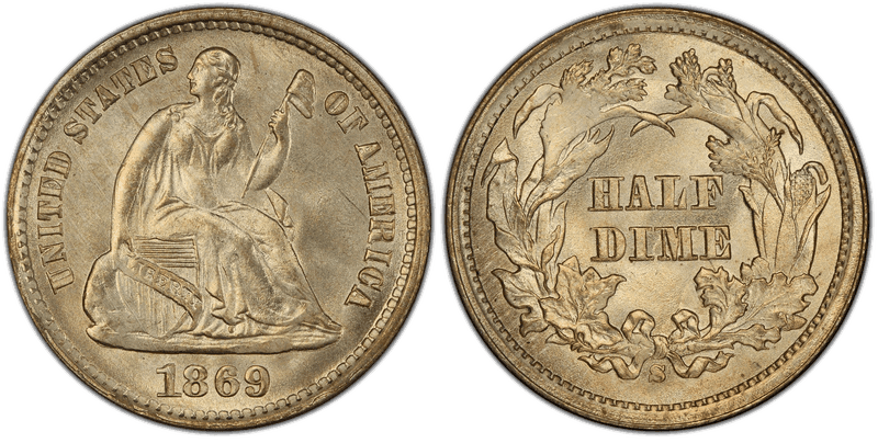 1869 (S) Seated Liberty Half Dime