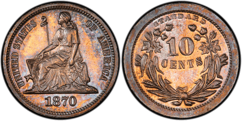 1870 Proof Dime Pattern - J-826