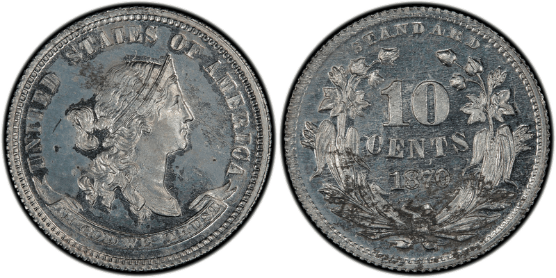 1870 Proof Dime Pattern - J-847