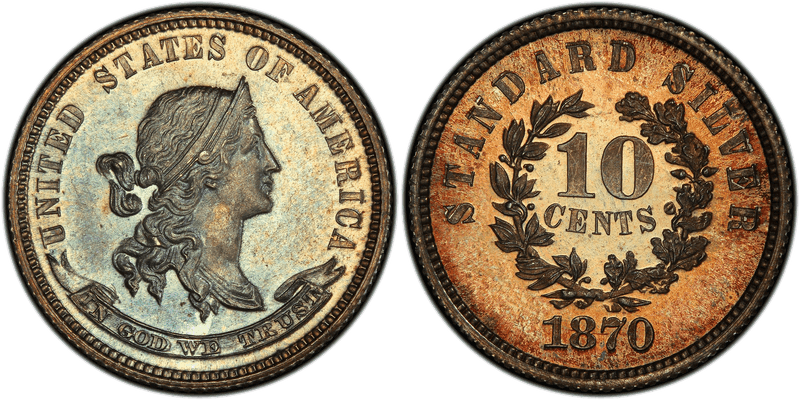 1870 Proof Dime Pattern - J-861