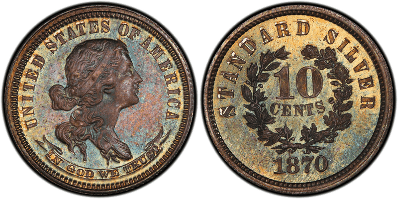 1870 Proof Dime Pattern - J-868