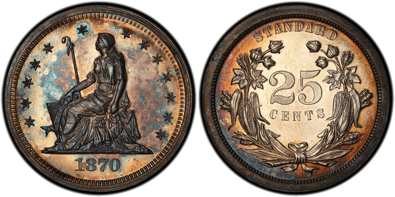 1870 Proof Quarter Pattern - J-877