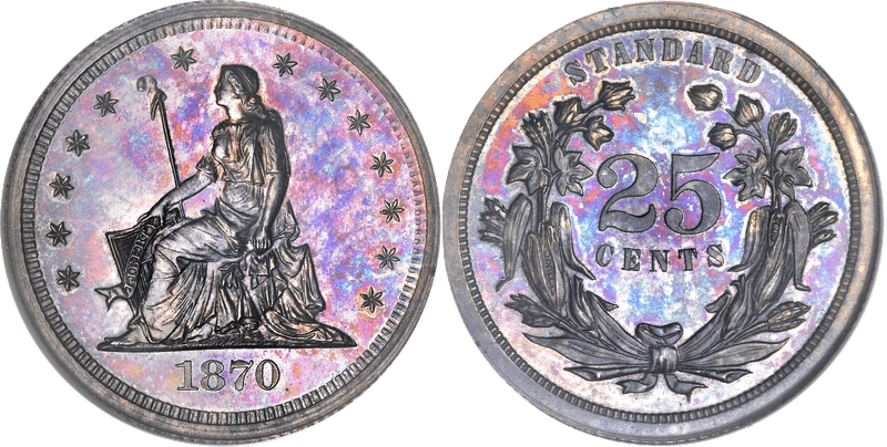 1870 Proof Quarter Pattern - J-878