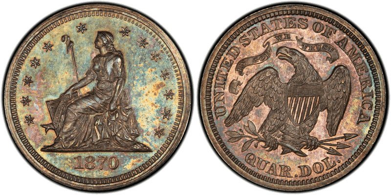 1870 Proof Quarter Pattern - J-883