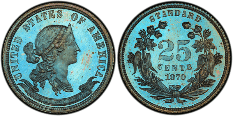 1870 Proof Quarter Pattern - J-896
