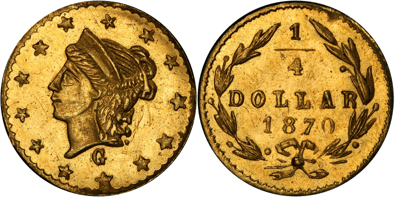 1870 Gold Quarter - BG-832