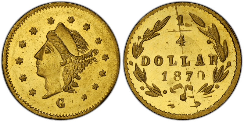 1870 Gold Quarter - BG-833